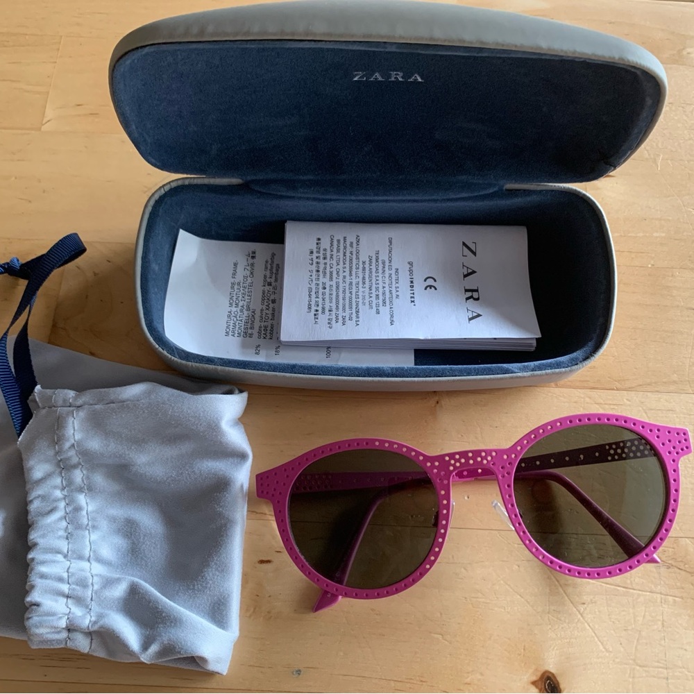Zara Pink Round Sunglasses